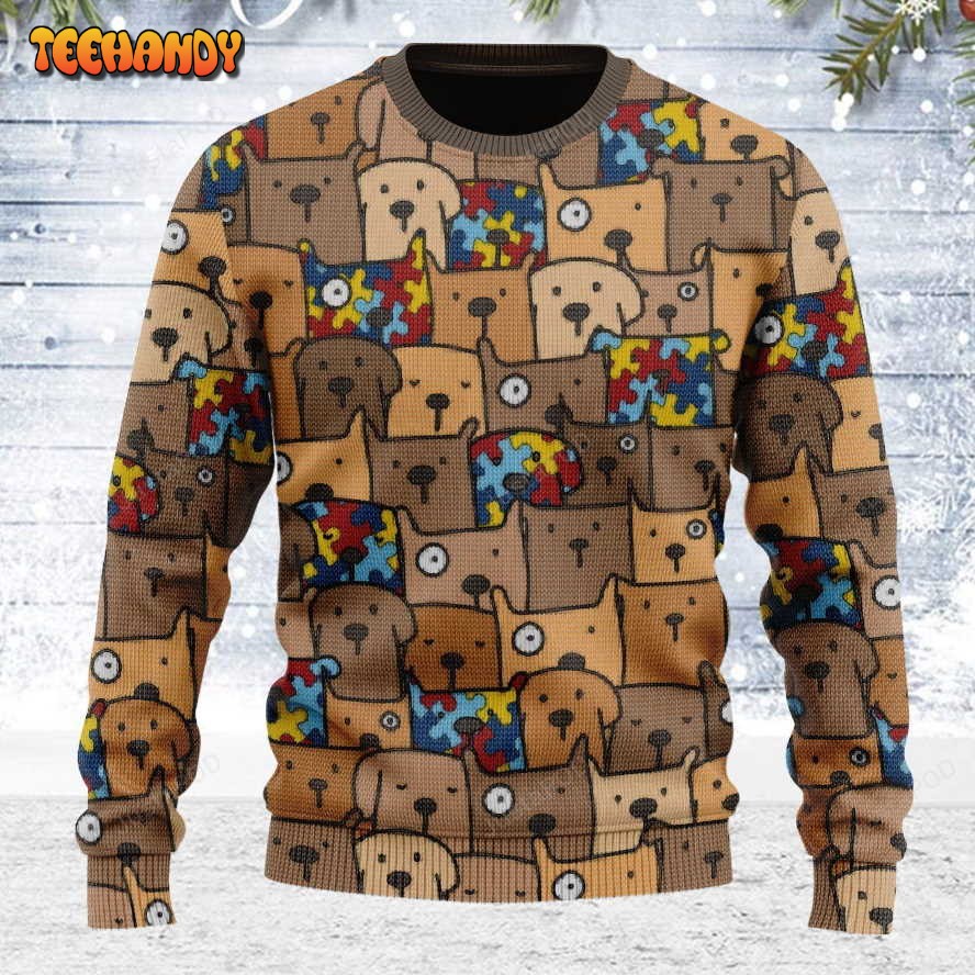 autism dog ugly christmas sweater all over print sweatshirt ugly sweater rt7dx