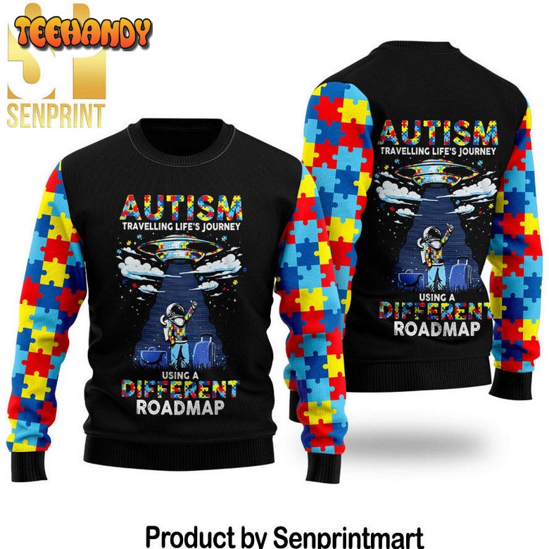 autism using a different roadmap xmas gifts full printed sweater lepiy