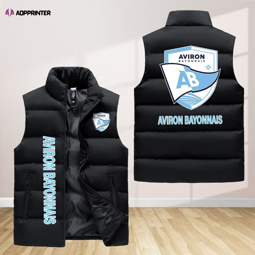 aviron bayonnais sleeveless puffer jacket custom for fans spj0722