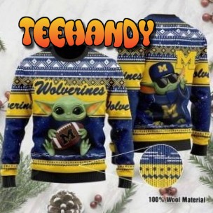 baby yoda michigan wolverines ugly christmas sweater all over print sweatshirt lat9p