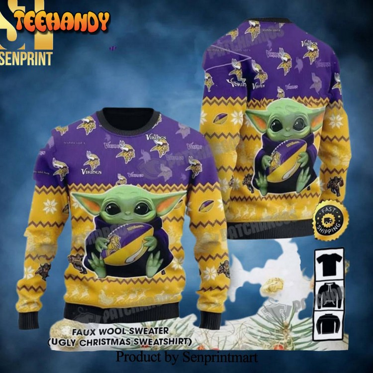 baby yoda minnesota vikings gifts for football nfl sweater 2rb77