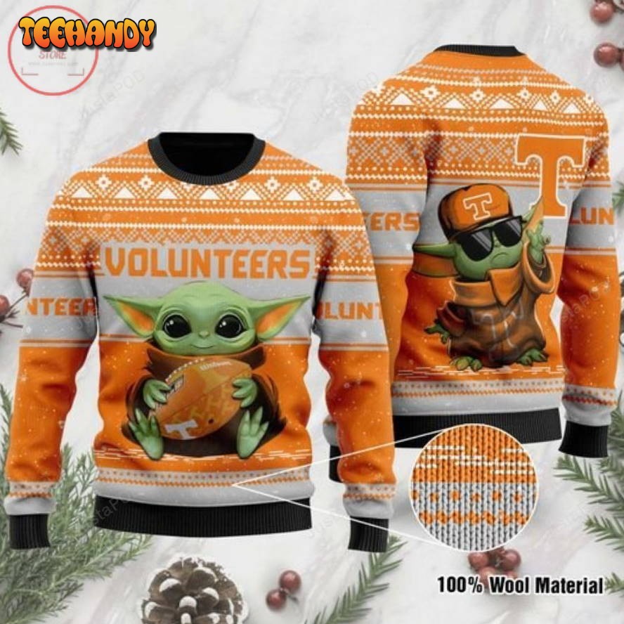 baby yoda tennessee volunteers christmas for yoda lovers ugly christmas sweater q6jsc