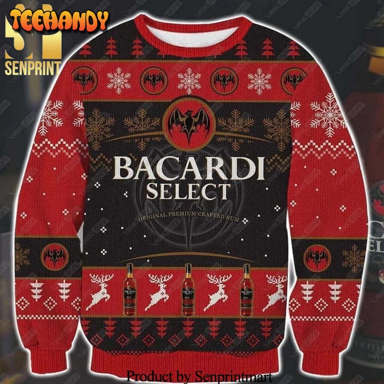 bacardi select crafted rum knitted ugly christmas sweater 6ah0d