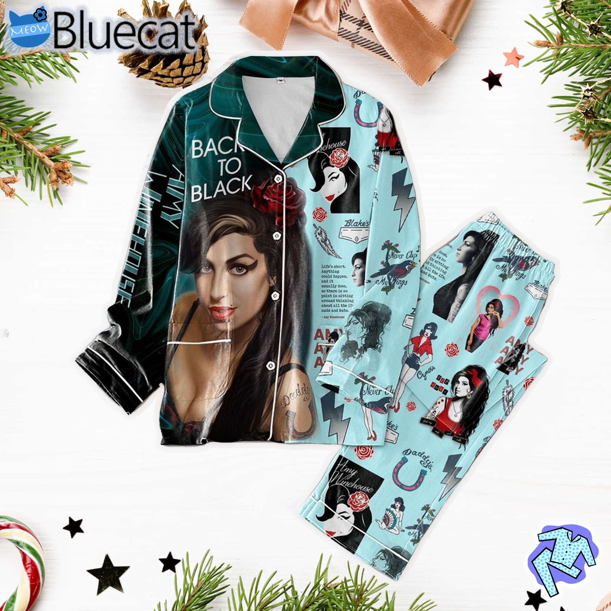 back to black amy winehouse pajamas set 1