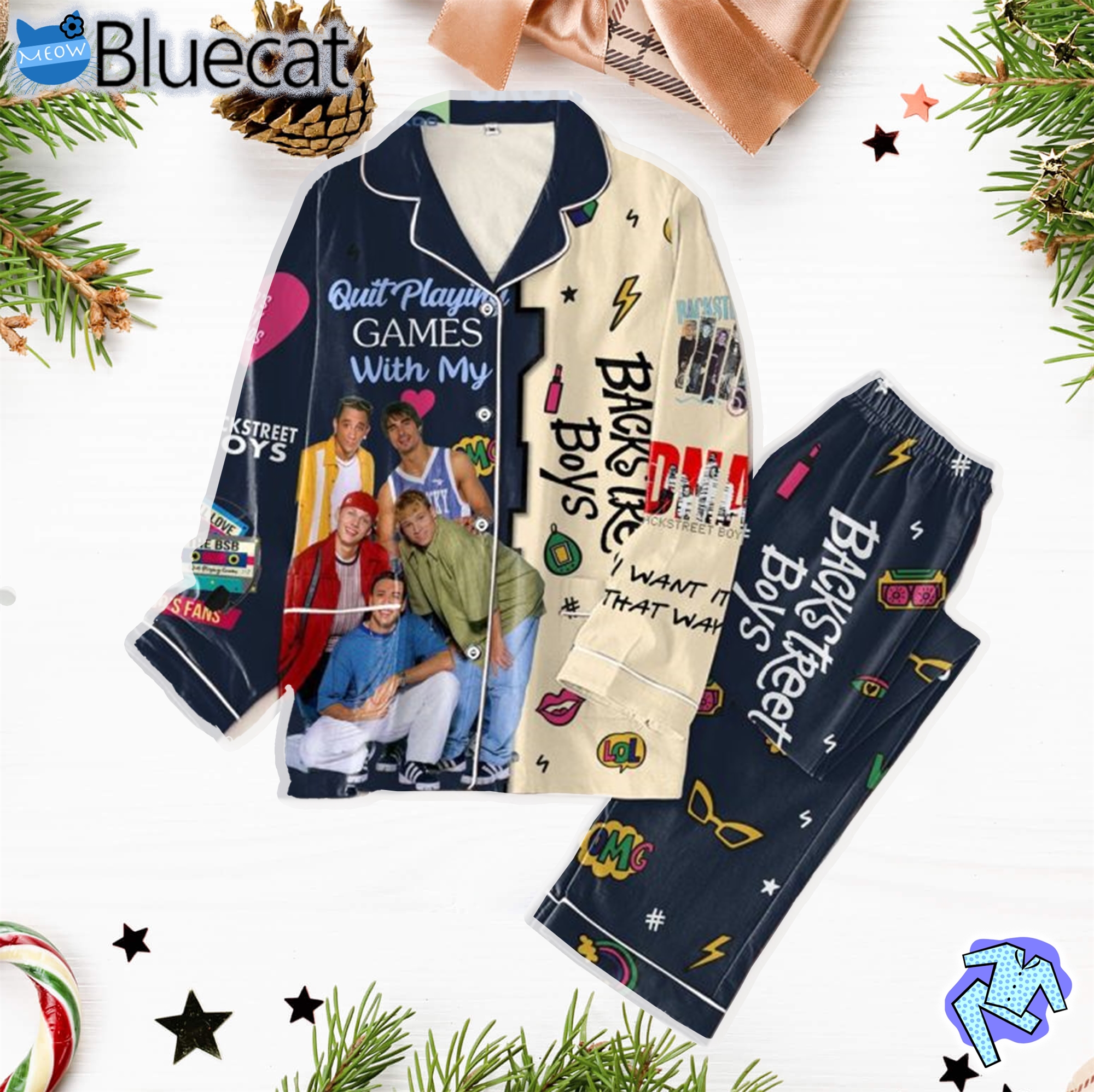 backstreet boys quit playing game with my backstreet boys polyester pajamas set