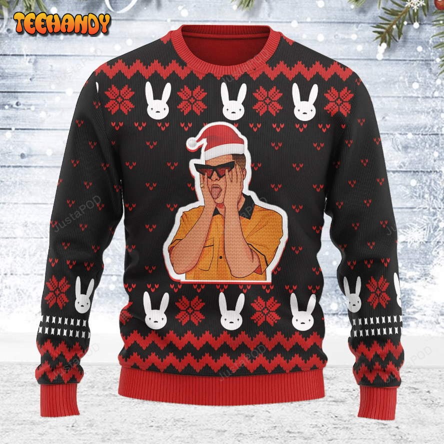 bad bunny ugly christmas sweater all over print sweatshirt ugly sweater 6eeuk