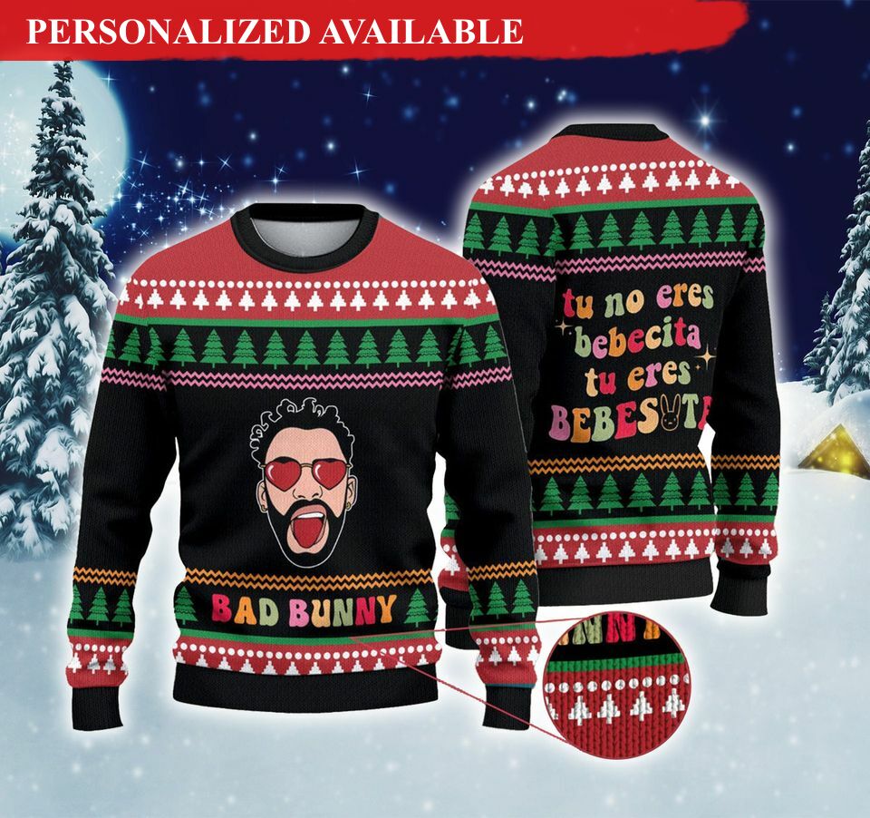 bad bunny ugly christmas sweater 3d sweater 7459