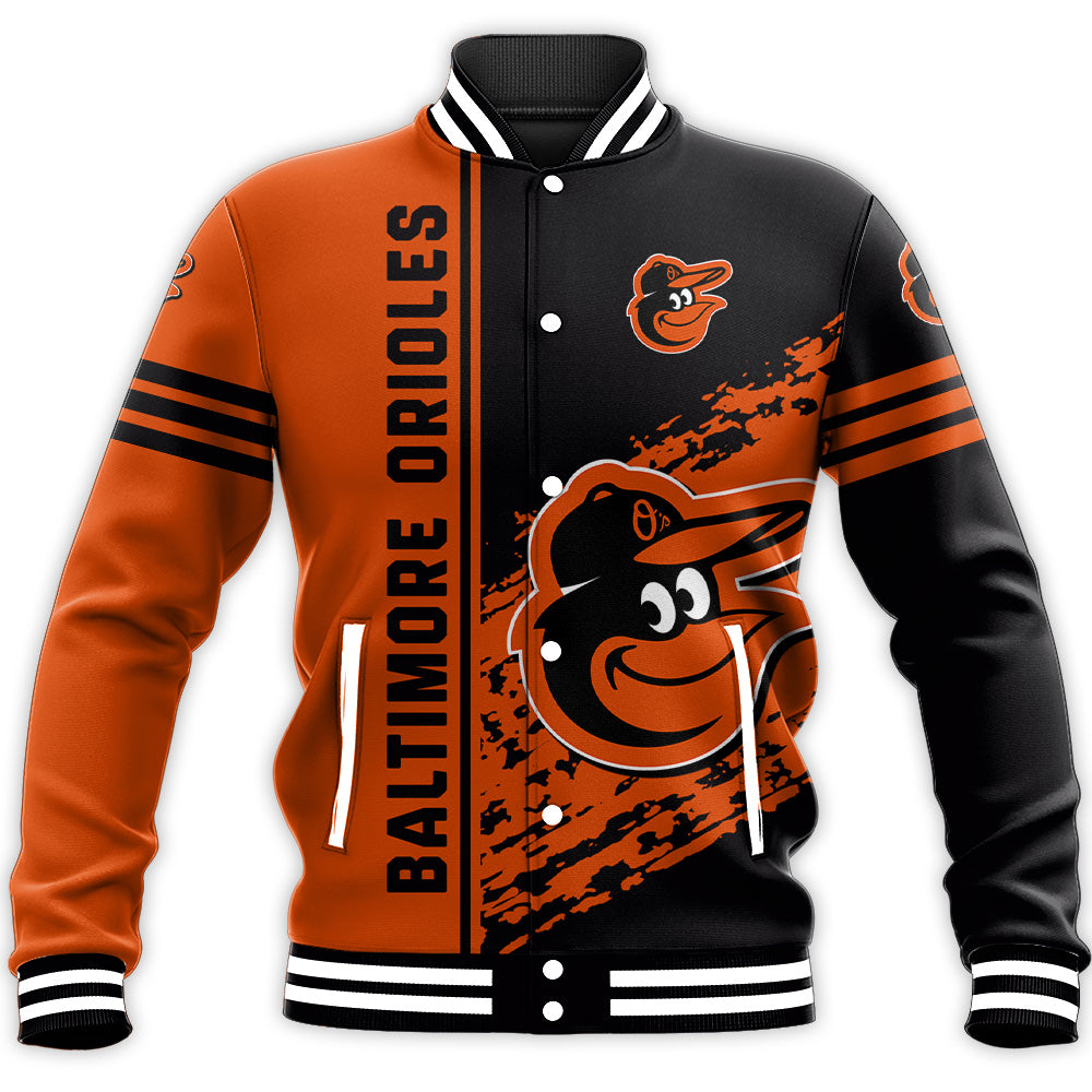 baltimore orioles baseball jacket button up zipper hooded all over print quarter style mlb dbrfd