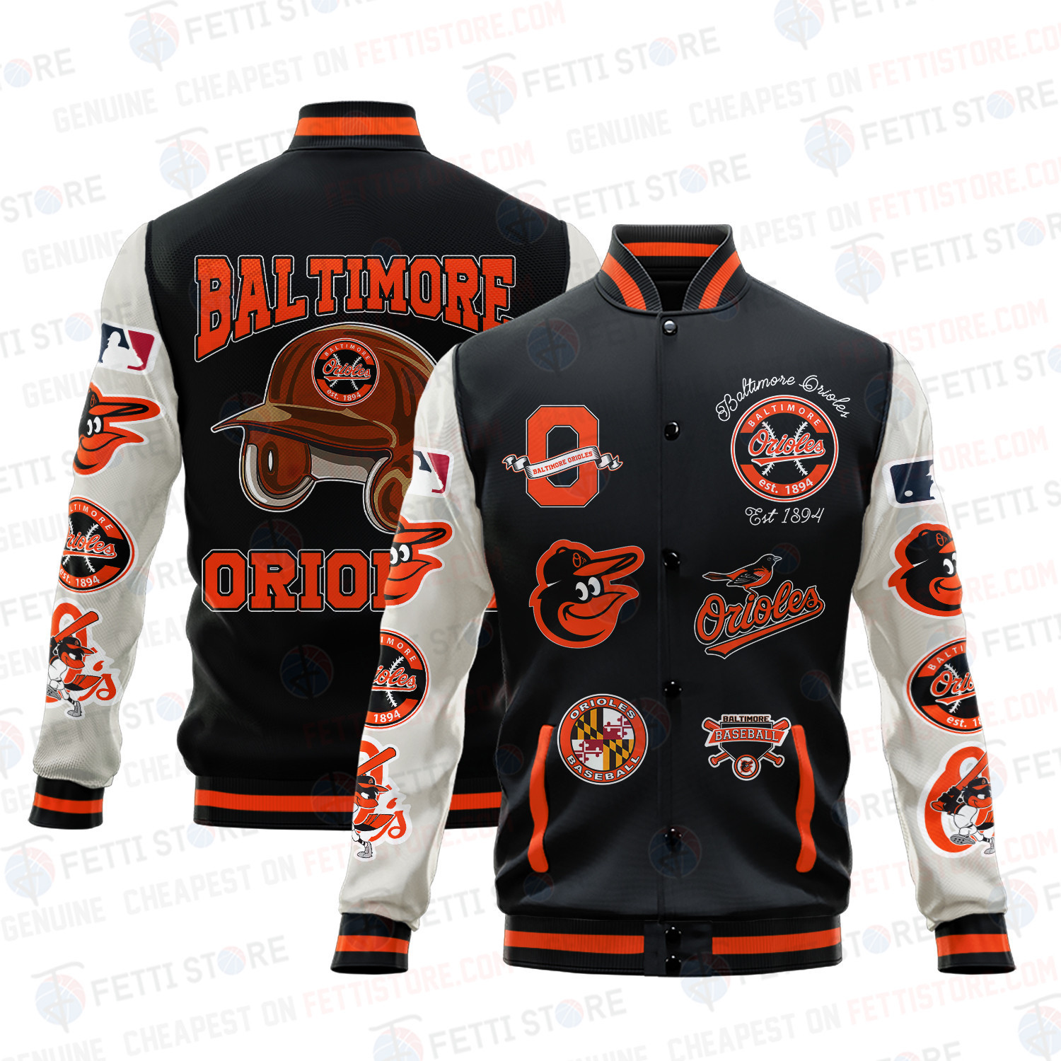 baltimore orioles mlb baseball varsity jacket baseball jacket all over print v2 ljrdn