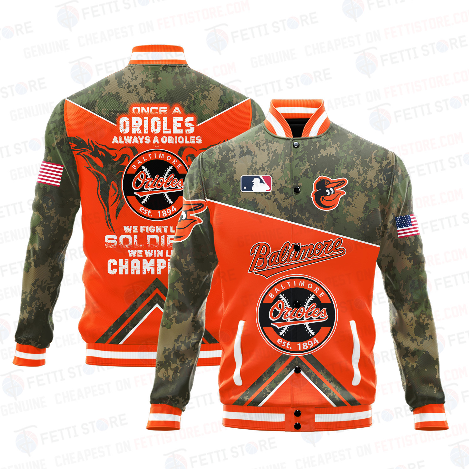 baltimore orioles royals mlb army forces pattern baseball varsity jacket baseball jacket all over print sh1 v5 ly0aa