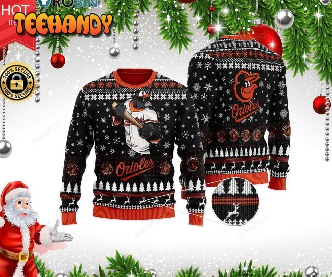 baltimore orioles team ugly christmas sweater all over print sweatshirt hmkx5