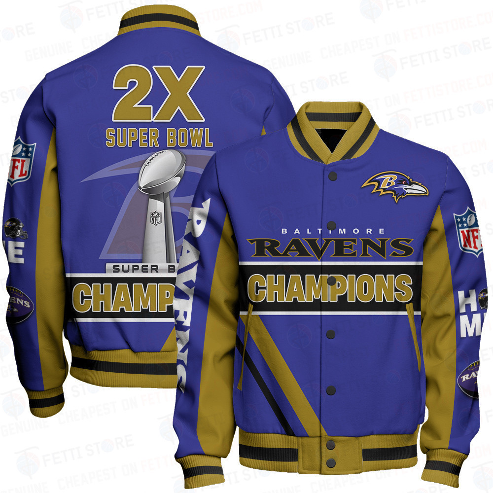 baltimore ravens 2x super bowl champions design baseball varsity jacket baseball jacket all over print qva8d