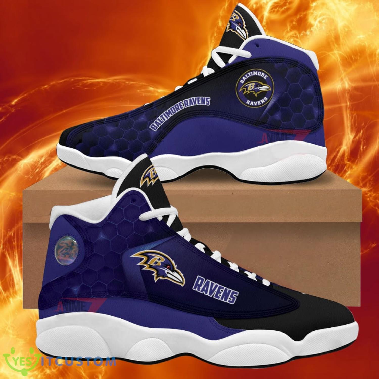 baltimore ravens air jordan 13 sneakers nfl custom sport shoes