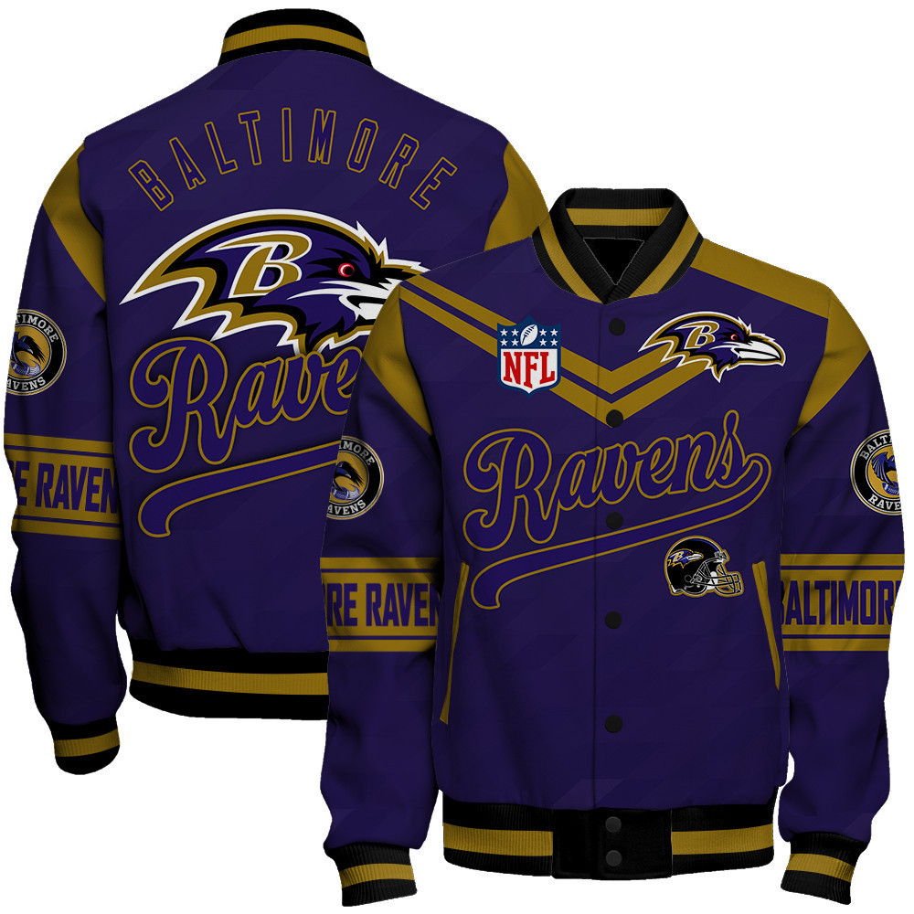 baltimore ravens american football league pattern baseball varsity jacket baseball jacket all over print sh1 v2 zucru