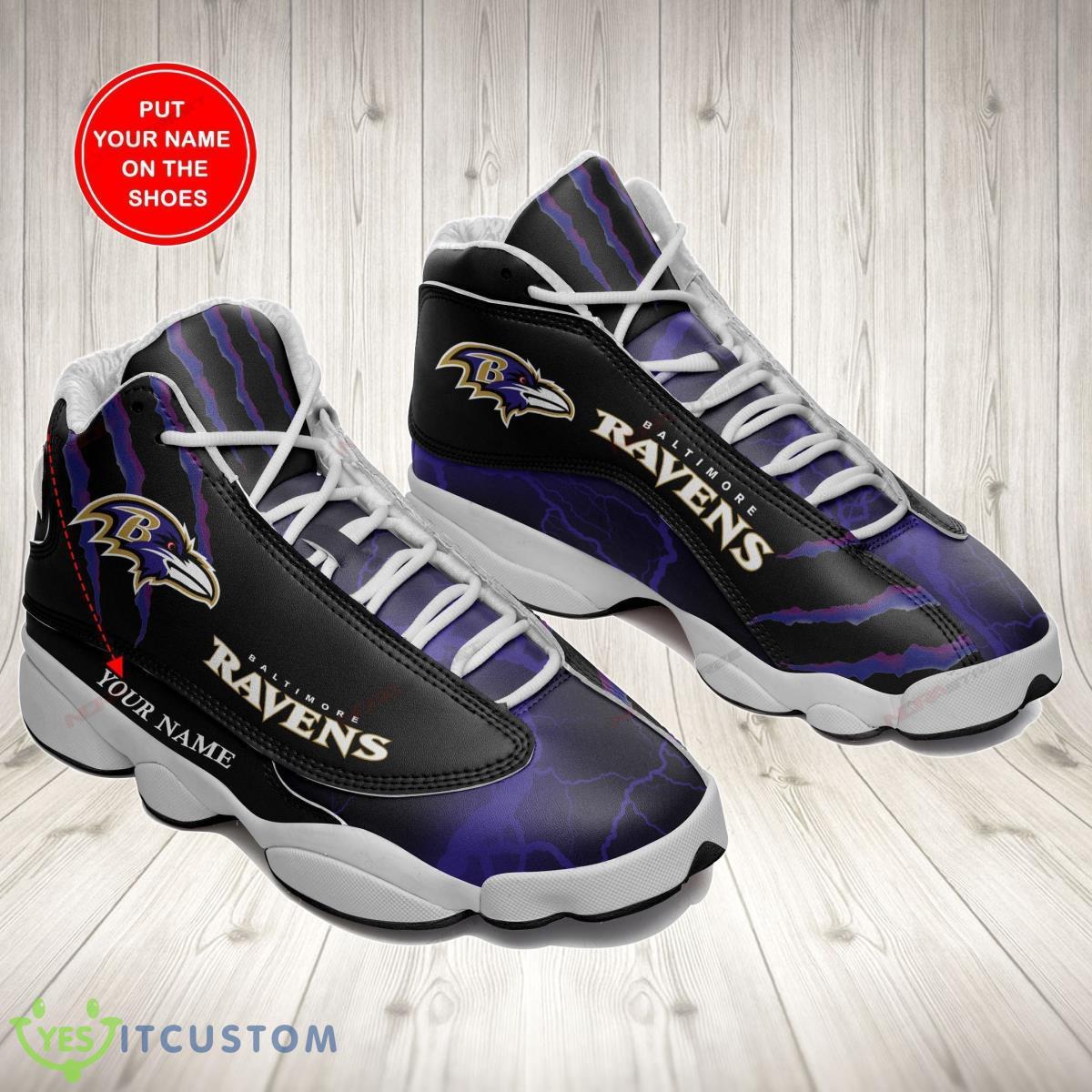 baltimore ravens football team air jordan 13 custom name sneakers best gift for fans shoes