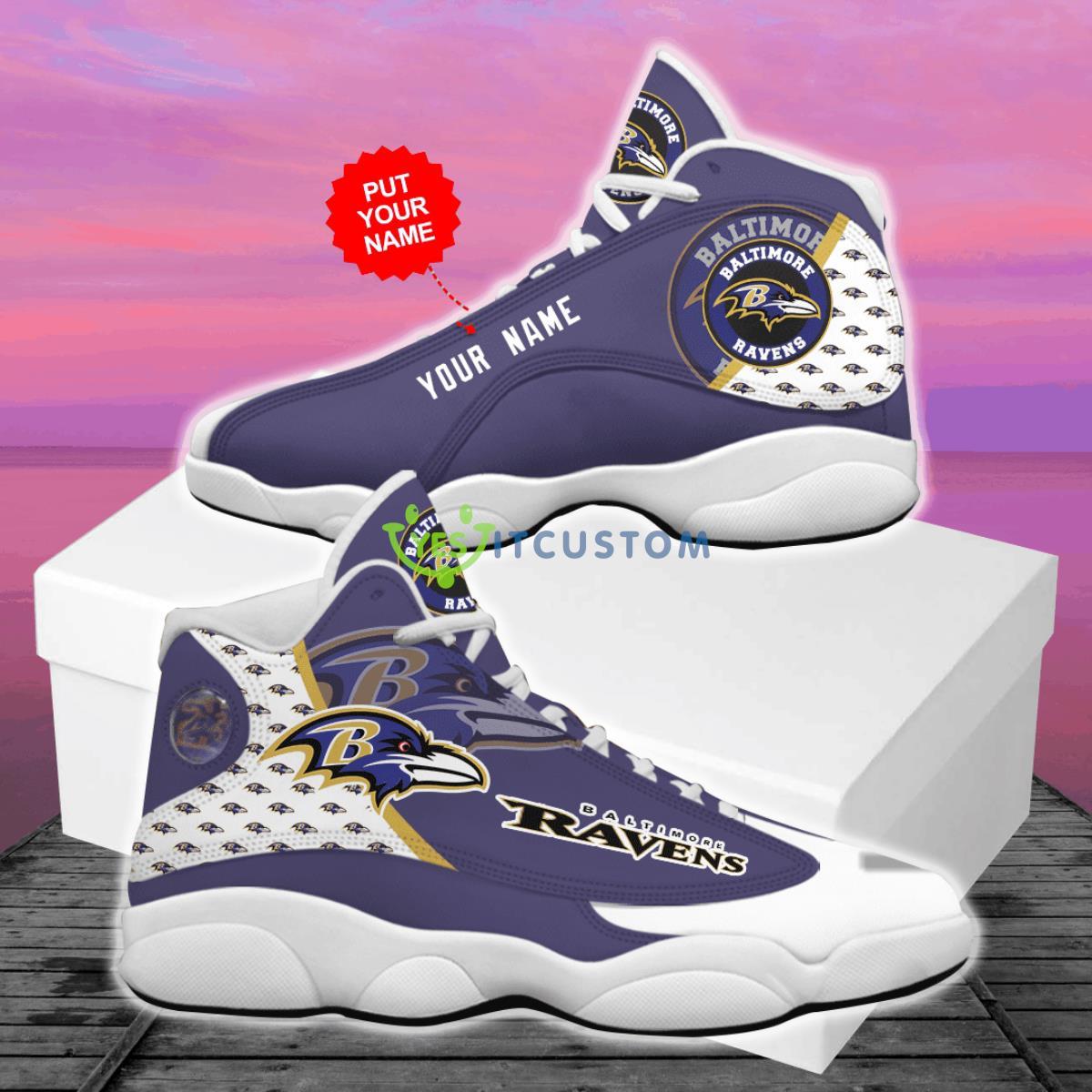 baltimore ravens football team best custom name air jordan 13 shoes