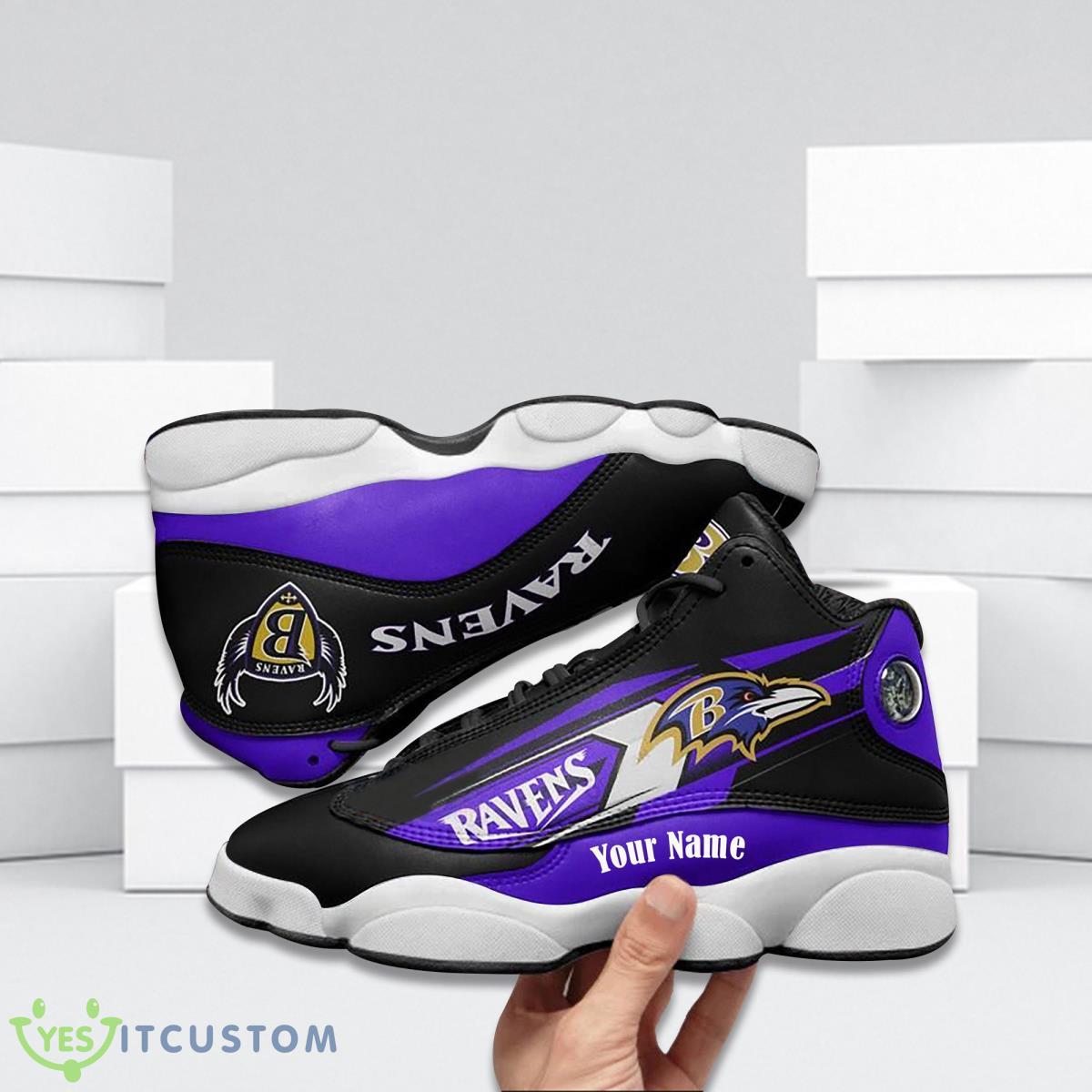 baltimore ravens football team custom name air jordan 13 running shoes gift for fans