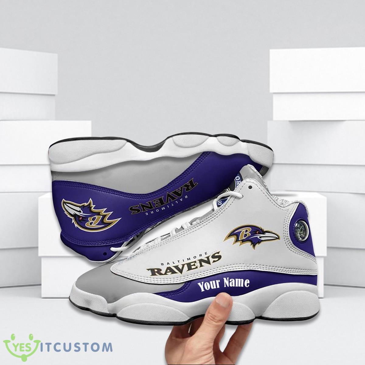 baltimore ravens football team custom name air jordan 13 running shoes style gift for real fans