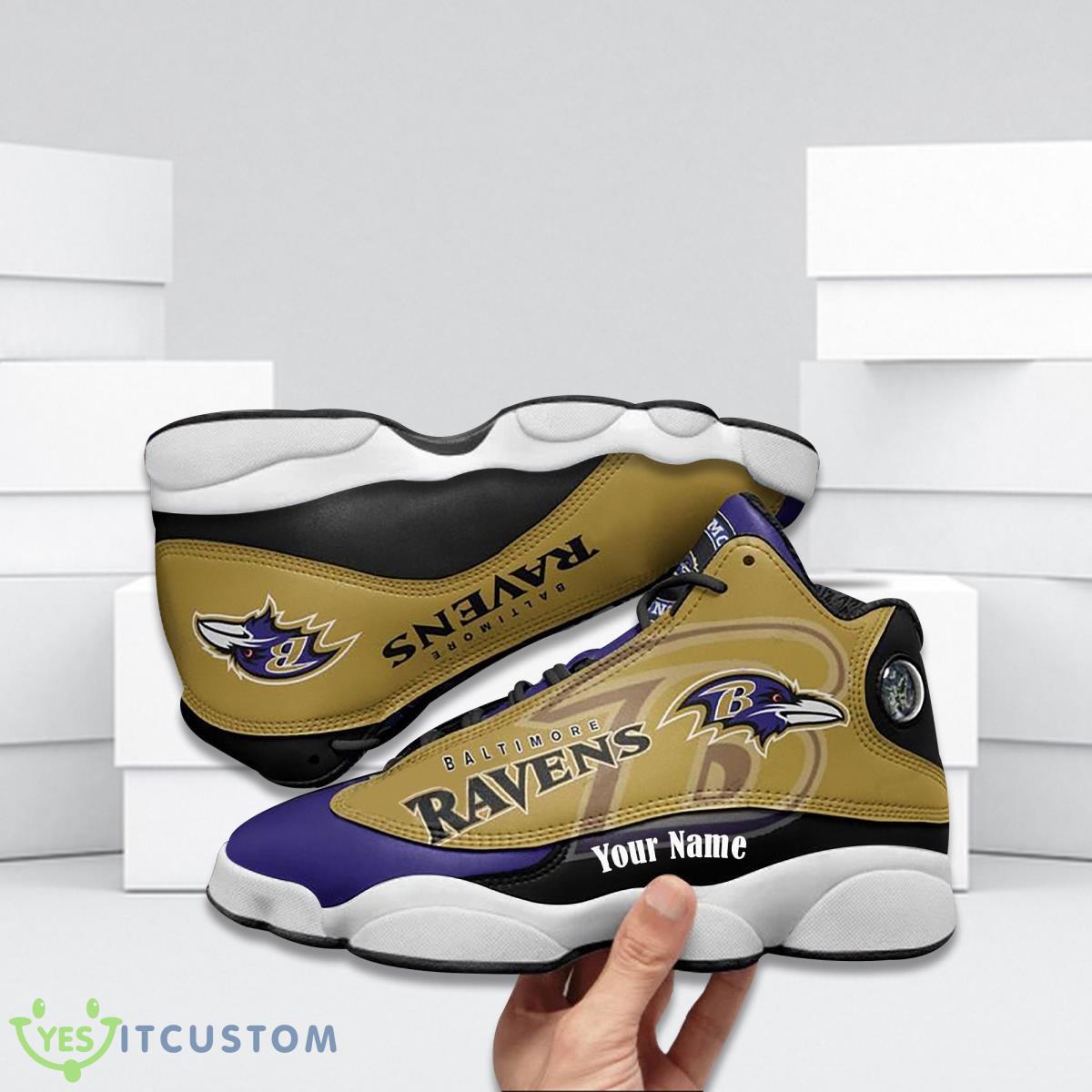 baltimore ravens football team custom name air jordan 13 running shoes unique gift for fans