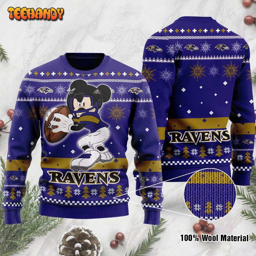 baltimore ravens mickey mouse funny ugly christmas sweater ugly sweater w0vgn