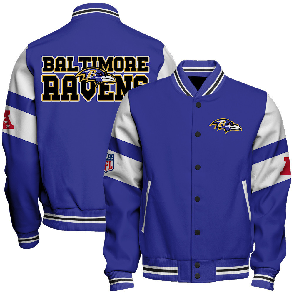 baltimore ravens nfl 2024 american football conference unisex baseball varsity jacket baseball jacket all over print v11 vbrlt