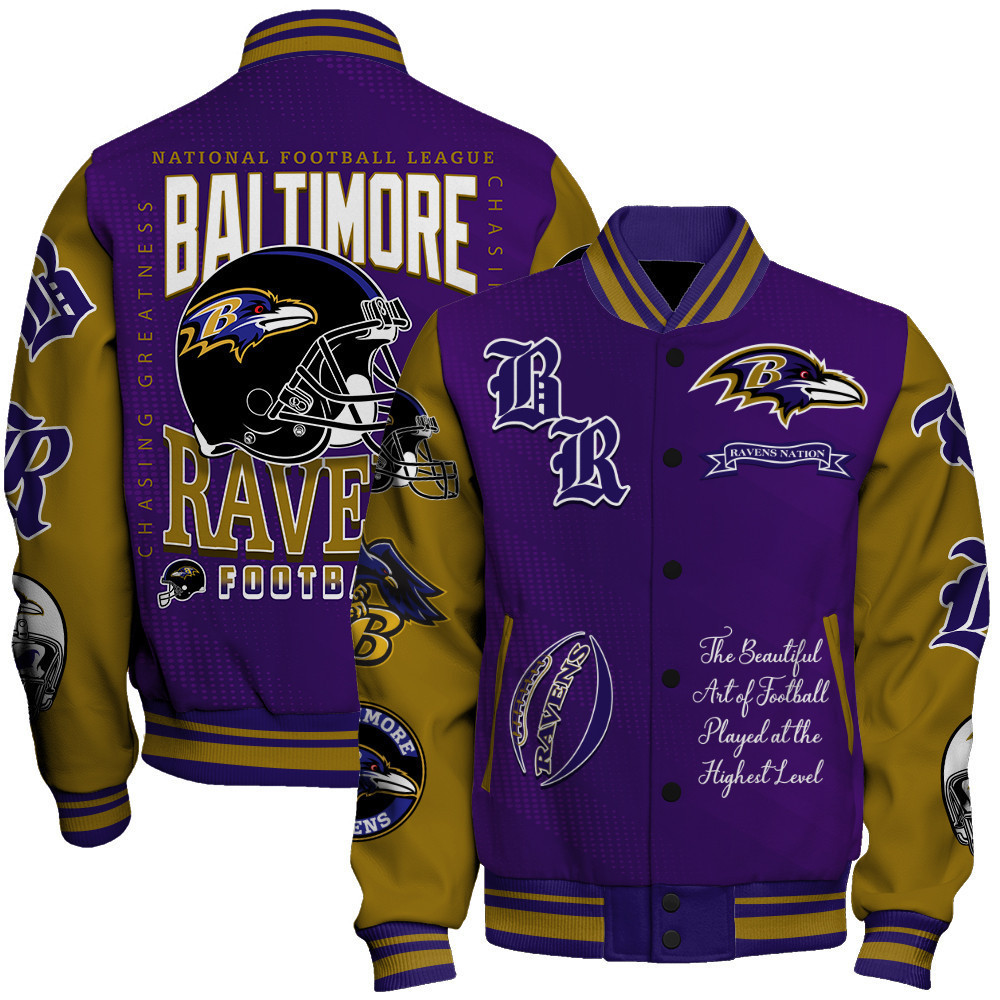 baltimore ravens nfl 2024 american football conference unisex baseball varsity jacket baseball jacket all over print v3 gggna