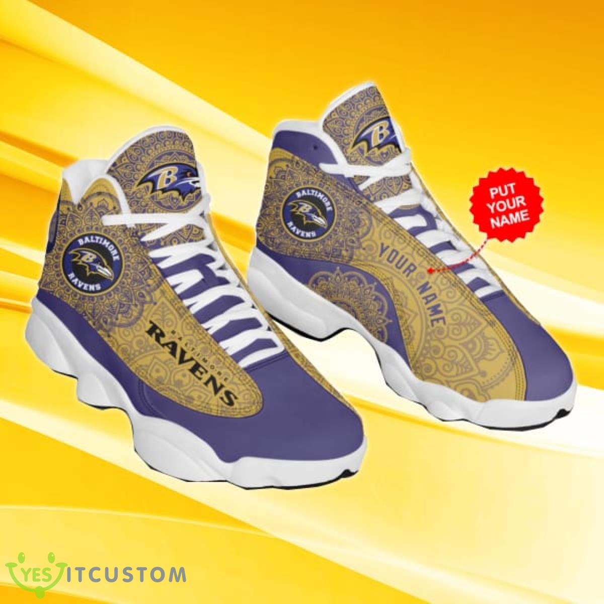 baltimore ravens nfl football gift for fan custom name air jordan 13 best gift