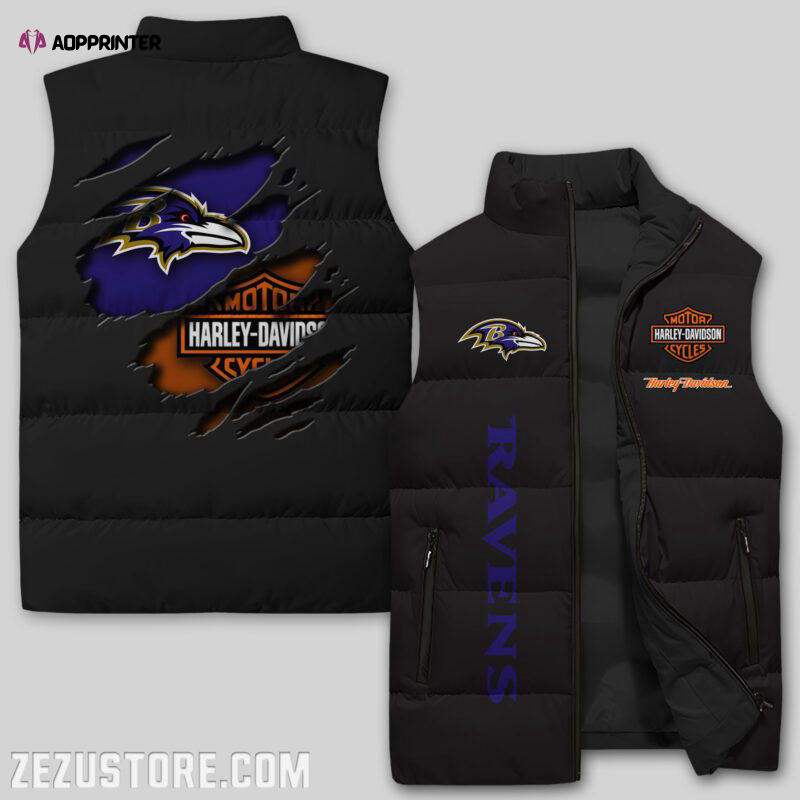 baltimore ravens nfl sleeveless puffer jacket custom for fans gifts 3