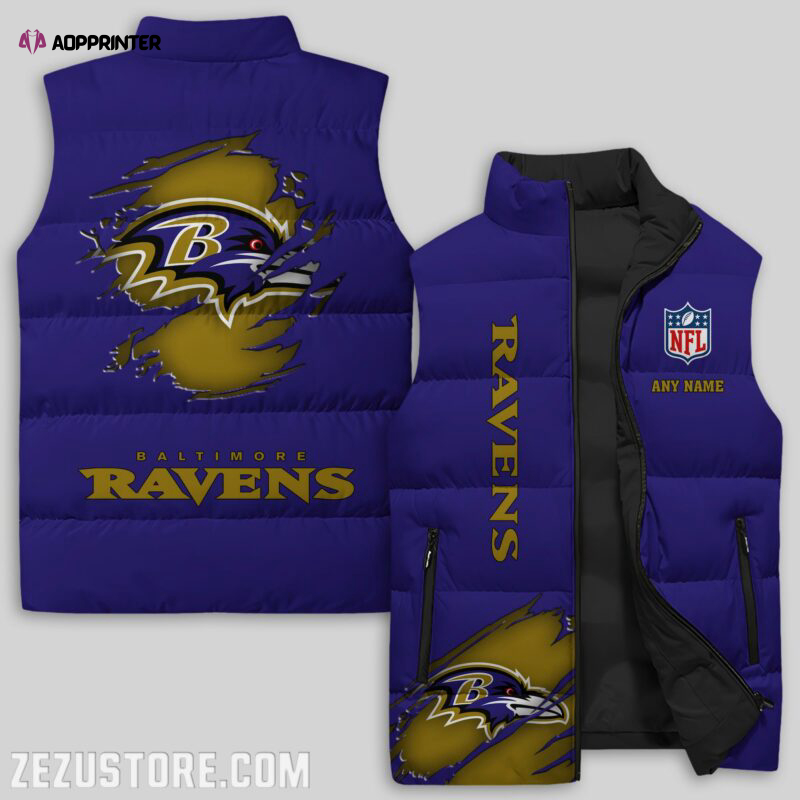 baltimore ravens nfl sleeveless puffer jacket custom for fans spj1185