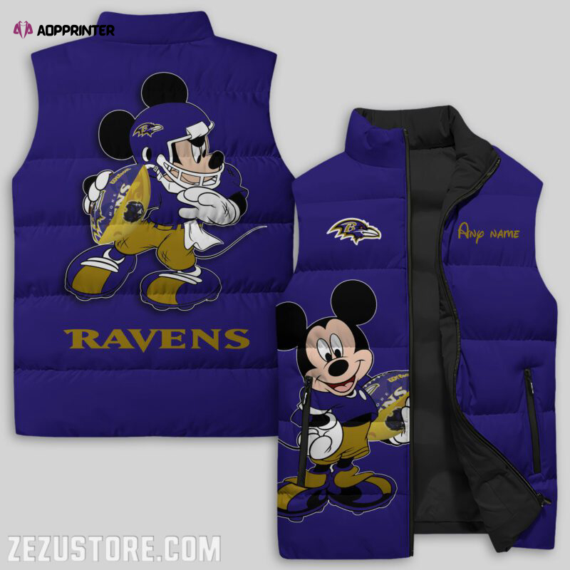 baltimore ravens nfl sleeveless puffer jacket custom for fans spj1374