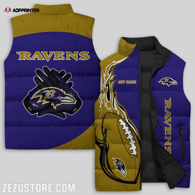 baltimore ravens nfl sleeveless puffer jacket custom for fans spj1639