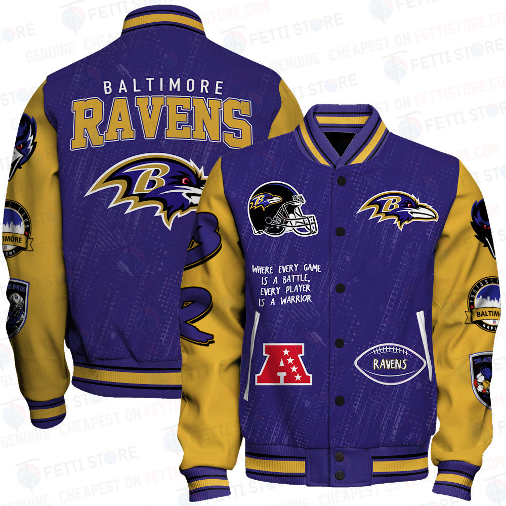 baltimore ravens nfl unisex baseball varsity jacket baseball jacket all over print sfat v5 n2nxq