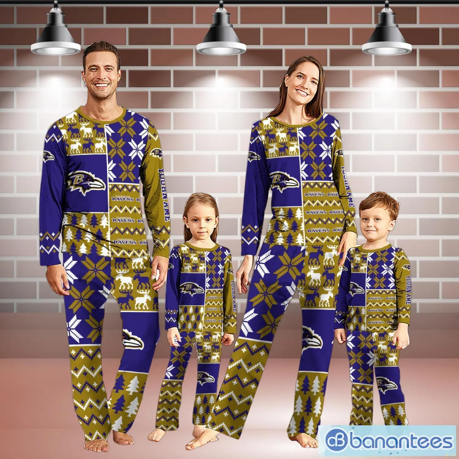 baltimore ravens pajamas set christmas snowflake pattern pajamas christmas gift for family