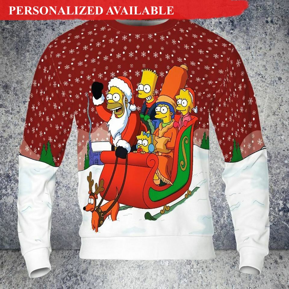 bart smpson family christmas 3d sweatshirt 1340