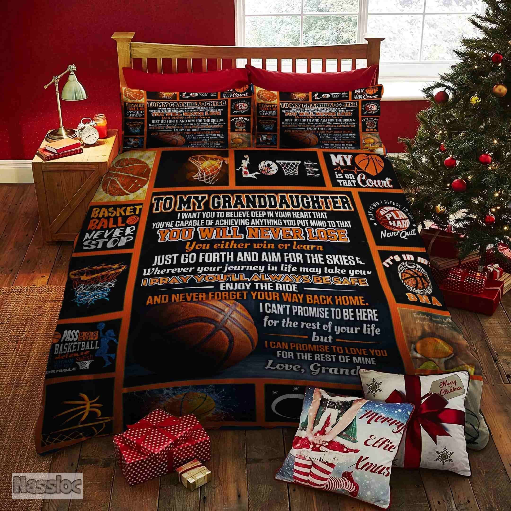 basketball granddaughter love grandma bedding set ccc2610869 0