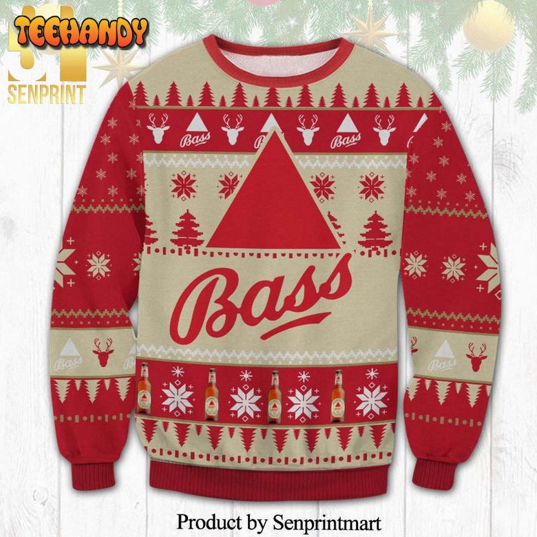 bass ale beer snowflake knitted ugly christmas sweater 3507g