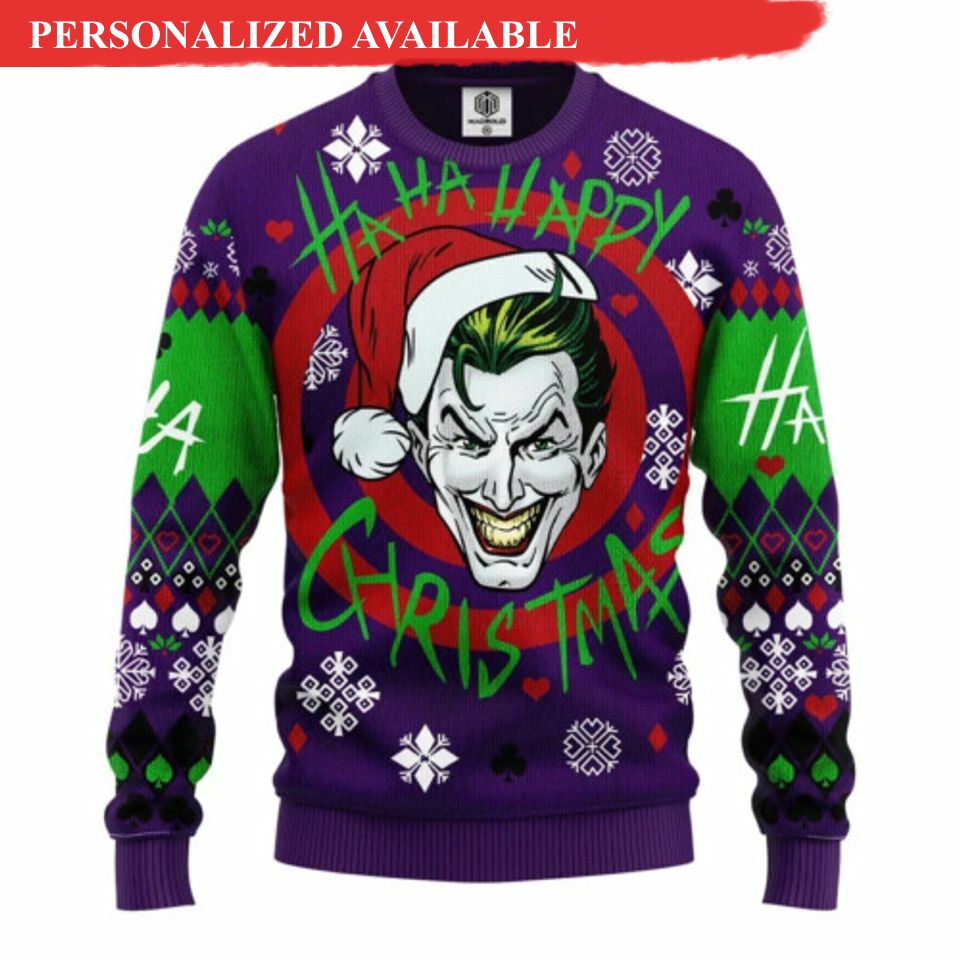 batman joker christmas ugly sweater 3102