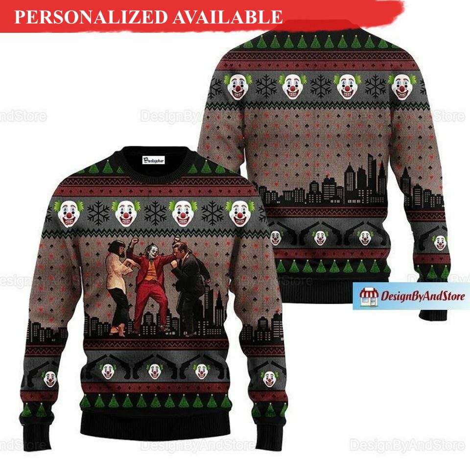 batman joker christmas ugly sweater 3620