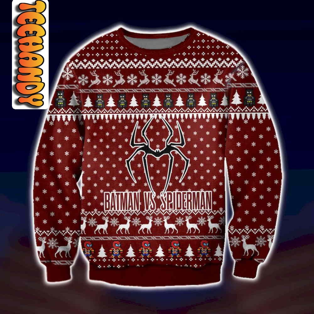 batspider man ugly christmas sweater32600