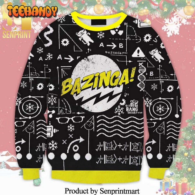 bazinga the big bang theory wiki doodle knitted ugly sweater tgkdi