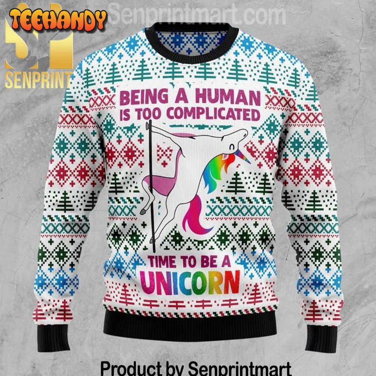 be a unicorn 3d holiday knit sweater t0tzq