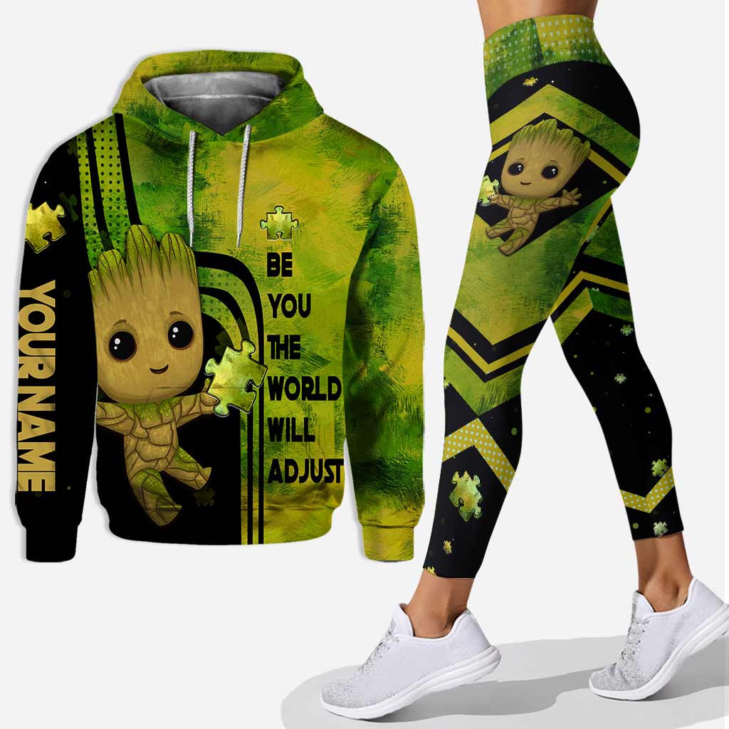 be you the world will adjust personalized autism awareness hoodie leggings gift for groot marvel lovers autism awareness hoodie gift 315 hcstpymwe