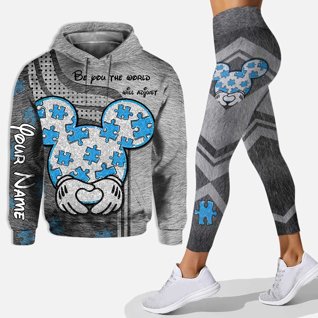 be you the world will adjust personalized autism awareness hoodie leggings gift for mickey mouse disney lovers autism awareness hoodie gift 309 hcst4gpdb