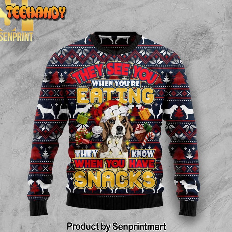 beagle ey know when you have snacks for christmas sweater 64zir