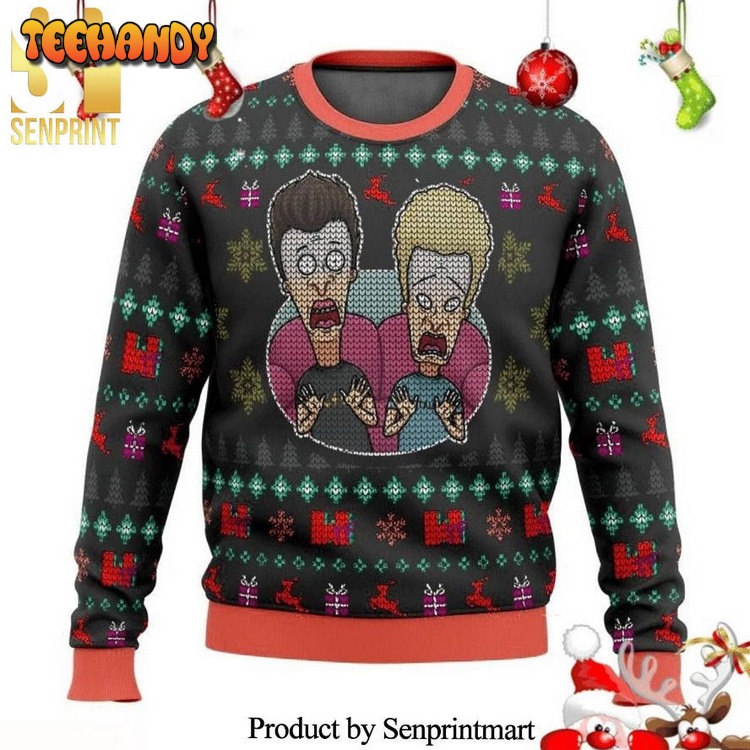 beavis and butthead daaaamn meme knitted ugly sweater re09a