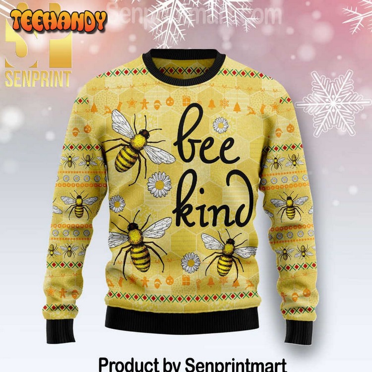 bee kind xmas gifts full printed wool ugly christmas sweater gxexa