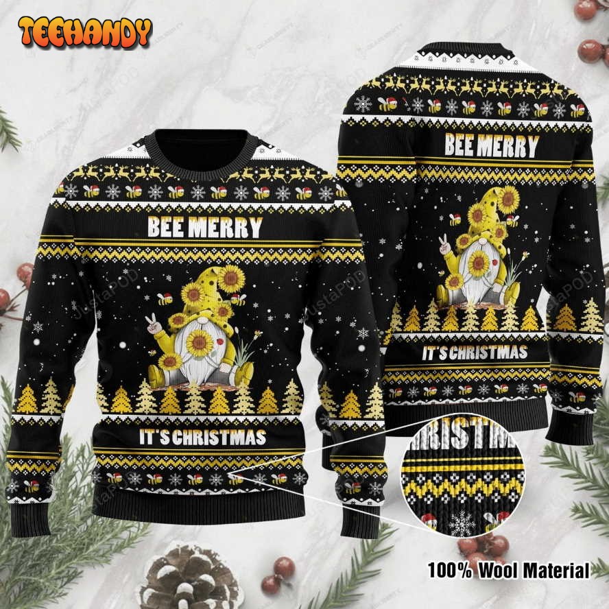 bee merry its christmas ugly christmas sweater all over print sweatshirt euep4