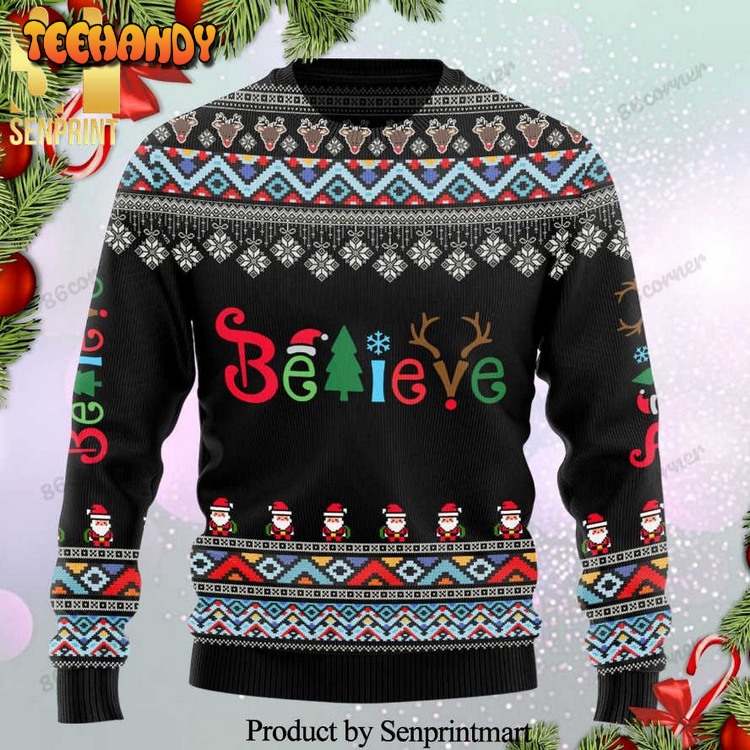 believe christmas wool knitted ugly xmas sweater lly0q