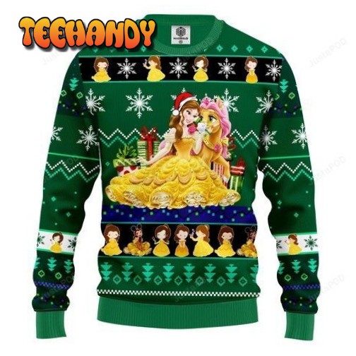 bella beauty and the beast ugly christmas sweater all over print sweatshirt 5by1z