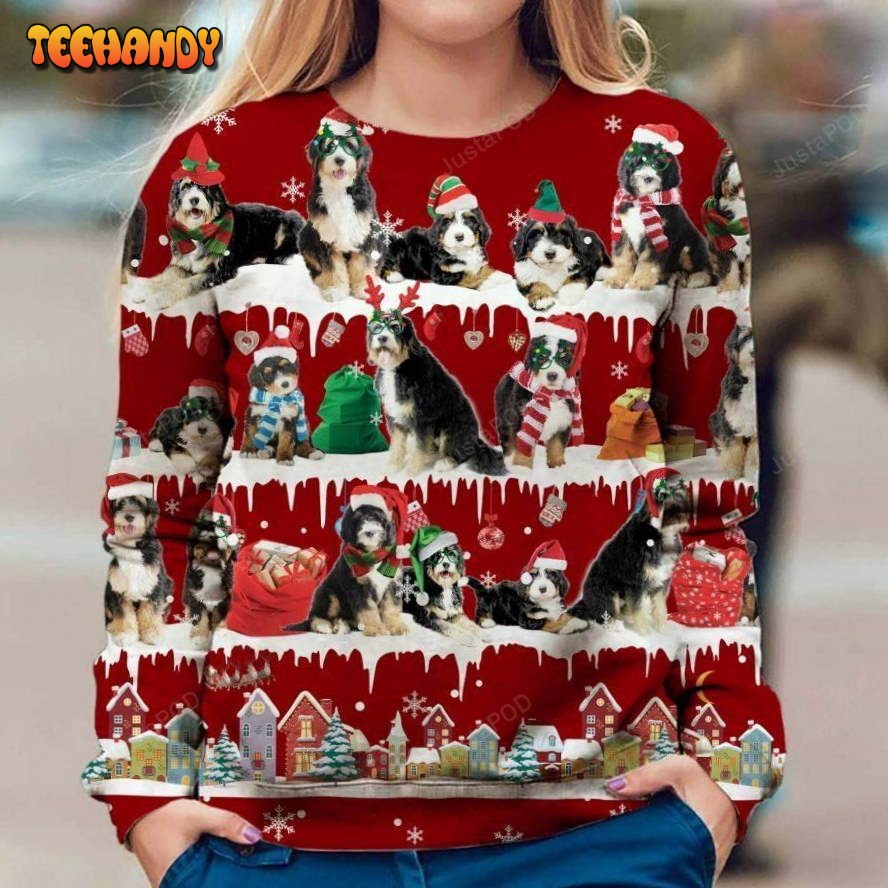 bernedoodle dog christmas ugly sweater ugly sweater christmas sweaters zafqg